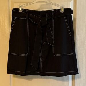 Miami Black Skirt with White Stitching